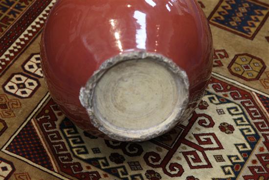 A large Chinese sang-de-boeuf glazed bottle vase, 58.5cm